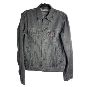 Vintage Black Levis Denim Jean Trucker Style Jacket Adult Small